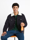 Celio Dunkelblaue Herren-Cordjacke mit Fell Celio Cunewjoe