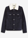 Celio Dunkelblaue Herren-Cordjacke mit Fell Celio Cunewjoe