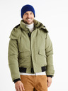 Celio Khakifarbene Herren-Kapuzenjacke Celio Cuchunky