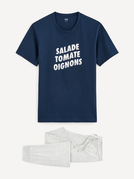 Celio Grauer und blauer Herrenschlafanzug in Celio Kebab Geschenkpackung