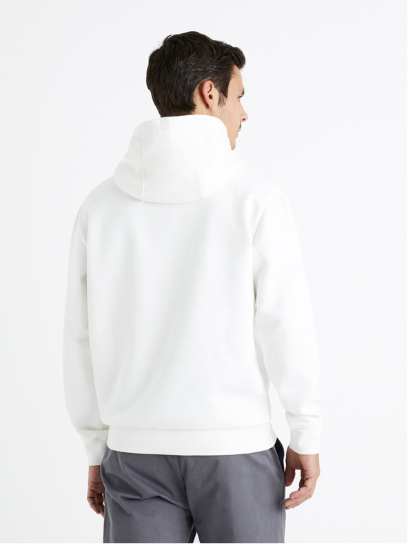 Celio Weißer Herren-Kapuzenpullover Celio Ceslalom