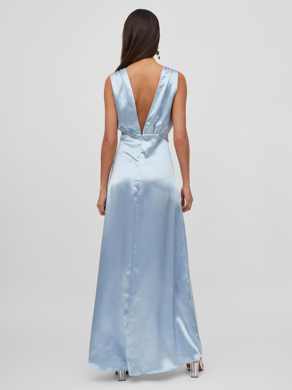Vila Hellblaues Maxikleid aus Satin für Damen VILA Sittas