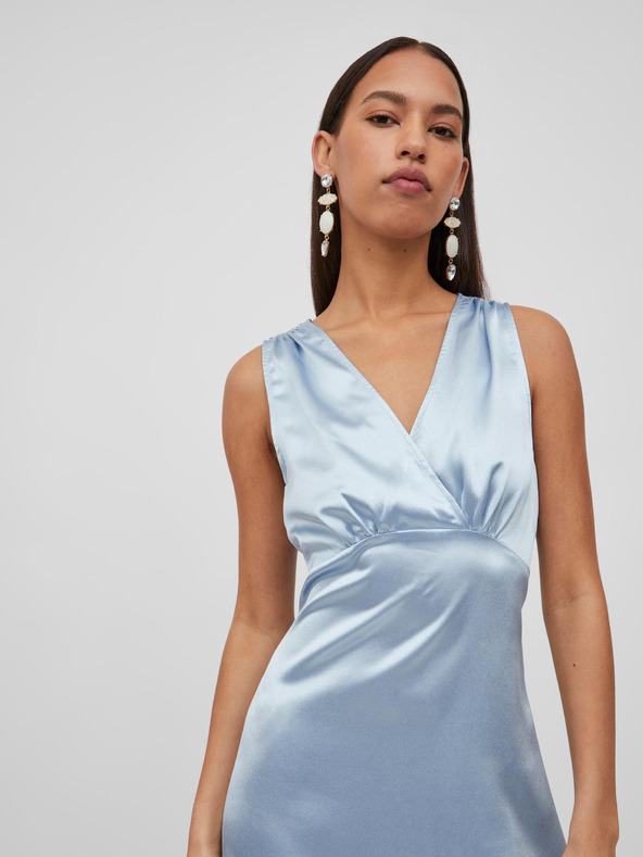 Vila Hellblaues Maxikleid aus Satin für Damen VILA Sittas