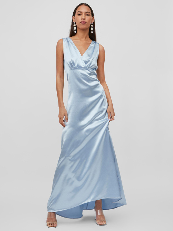 Vila Hellblaues Maxikleid aus Satin für Damen VILA Sittas