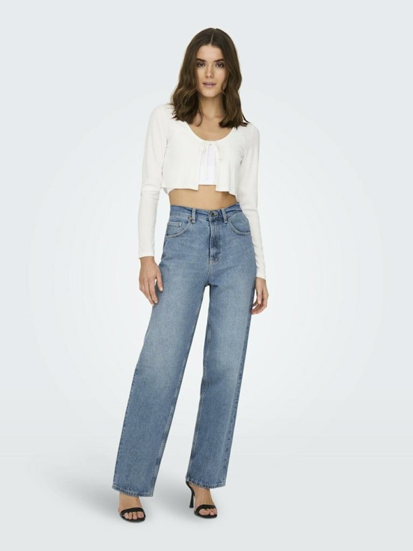 ONLY Blaue Damenjeans mit weitem Bein ONLY Dean