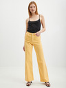 Pieces Gelbe Damenjeans mit weitem Bein Pieces Peggy