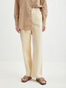 Pieces Cremefarbene Damenjeans mit weitem Bein Pieces Holly