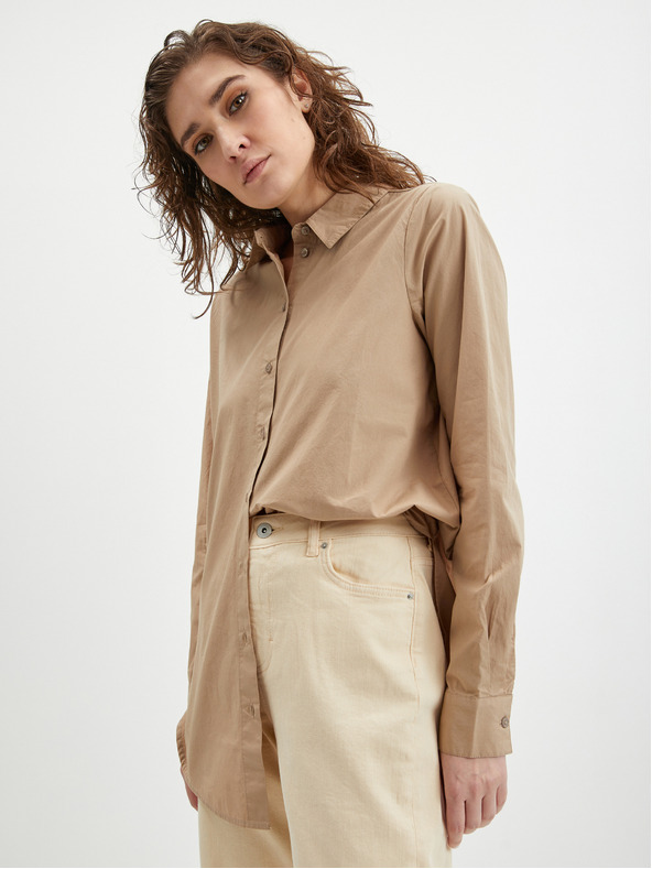 Pieces Cremefarbene Damenjeans mit weitem Bein Pieces Holly