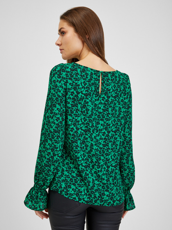 Orsay Schwarz-grüne geblümte Bluse ORSAY