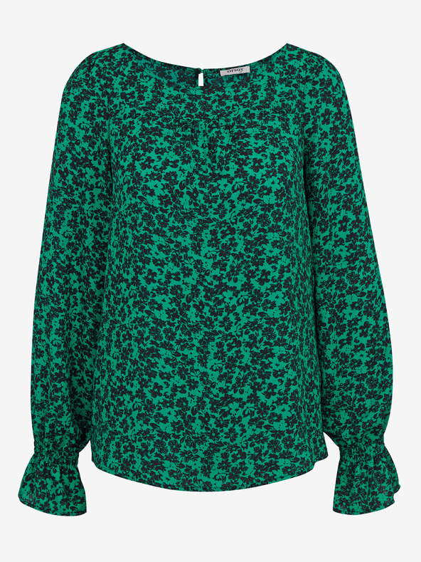 Orsay Schwarz-grüne geblümte Bluse ORSAY
