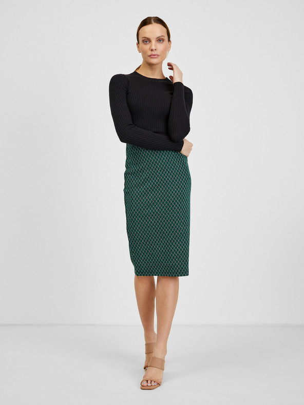 Orsay Dunkelgrüner Damen-Musterrock ORSAY