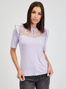 Orsay Hellviolettes Damen-T-Shirt mit Spitze ORSAY