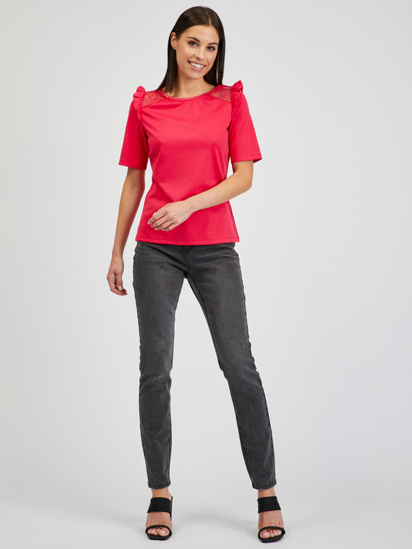 Orsay Dunkelrosa Damenshirt mit Rückenschlitz ORSAY