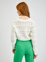 Orsay Cremefarbene gemusterte Damen-Strickjacke ORSAY
