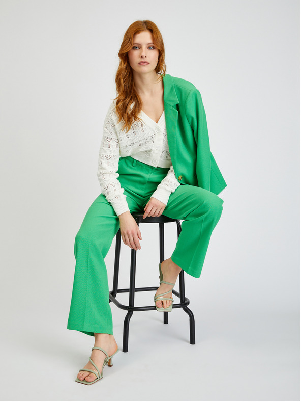 Orsay Cremefarbene gemusterte Damen-Strickjacke ORSAY