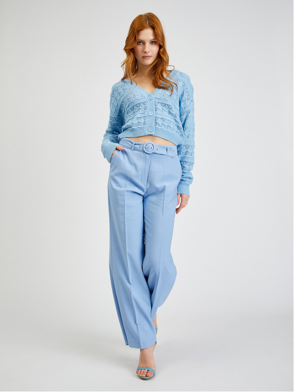 Orsay Hellblaue gemusterte Damen Strickjacke ORSAY