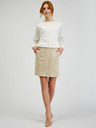 Orsay Beigefarbener Damenrock Wildleder ORSAY