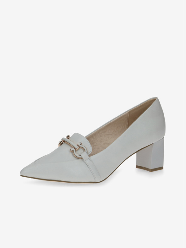 Caprice Hellgraue Damen-Pumps aus Leder von Caprice