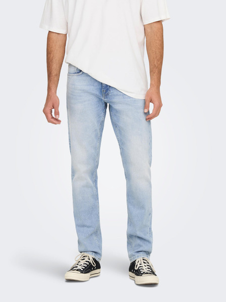 ONLY & SONS Hellblaue Herrenjeans mit geradem Schnitt ONLY & SONS Weft