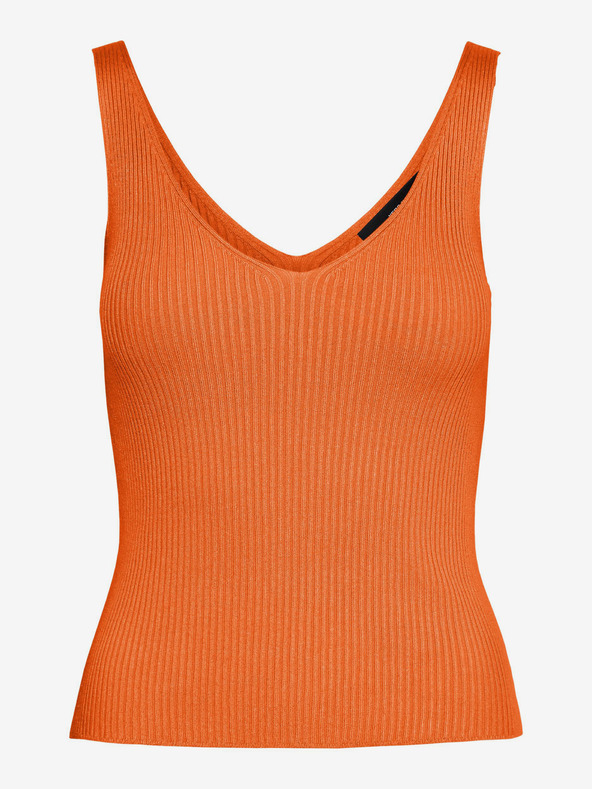 Vero Moda Orangefarbenes geripptes Damen-Basic-Tank-Top VERO MODA Glory