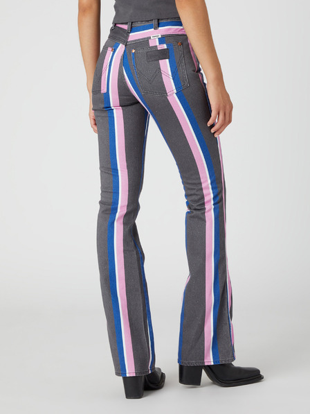 Wrangler Wrangler Heritage rosa und grau gestreifte Damenjeans mit ausgestellter Passform
