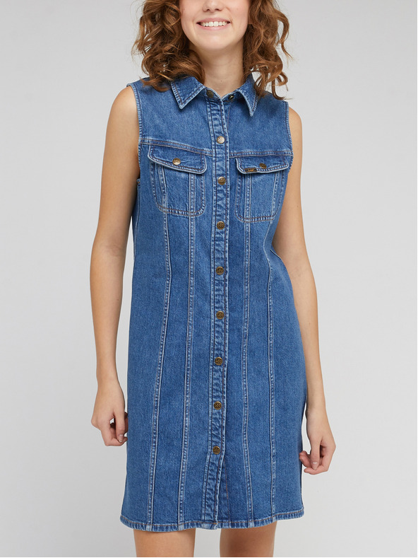 Lee Blaues Damen-Denim-Kleid Lee