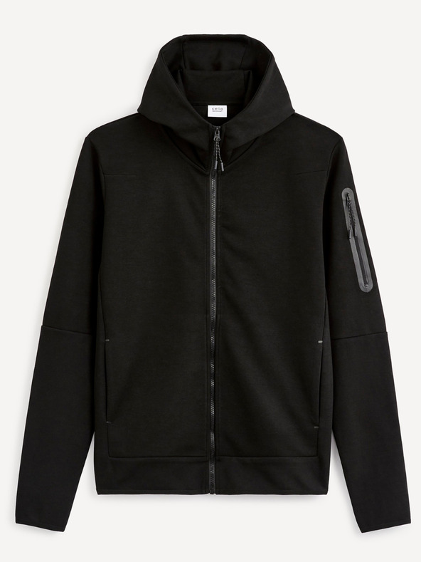 Celio Schwarze Celio Denewyoke Herren-Kapuzenjacke mit Reißverschluss