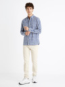 Celio Weiß-blau kariertes Herrenhemd Celio Dawayne