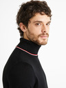 Celio Schwarzer Herren-Rollkragenpullover mit Wollmischung Celio Deblack