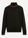 Celio Schwarzer Herren-Rollkragenpullover mit Wollmischung Celio Deblack