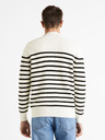 Celio Schwarz-weiß gestreifter Herrenpullover Celio Denerio