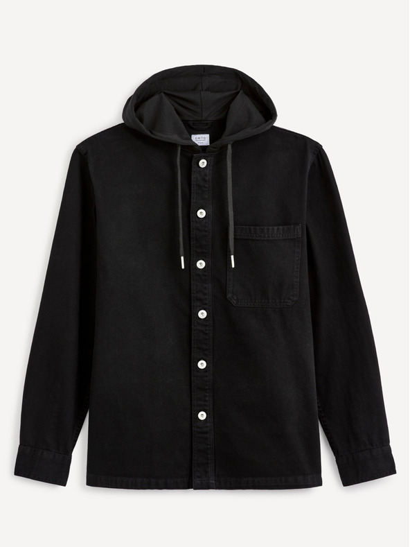 Celio Schwarzes Herren Denim Kapuzenshirt Celio Dadenim