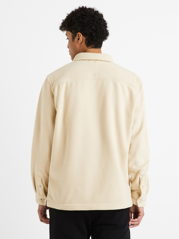 Celio Beigefarbenes Herren-Top-Shirt Celio Dafleece