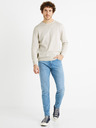 Celio Hellgrauer Herren-Baumwoll-Basispullover Celio Decoton