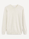 Celio Hellgrauer Herren-Baumwoll-Basispullover Celio Decoton