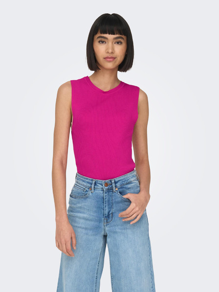 ONLY Dunkelrosa Damen-Basic-Top mit Rippenstruktur ONLY Majli