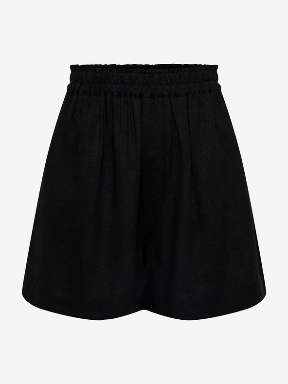 ONLY Schwarze Damenshorts aus Leinen ONLY Tokyo