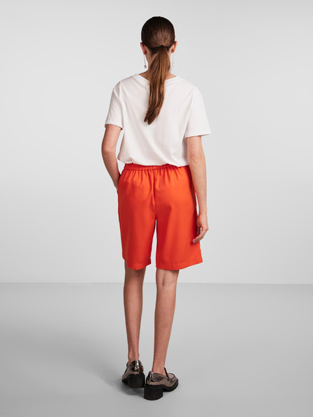 Pieces Orangefarbene Damen-Shorts Pieces Tally