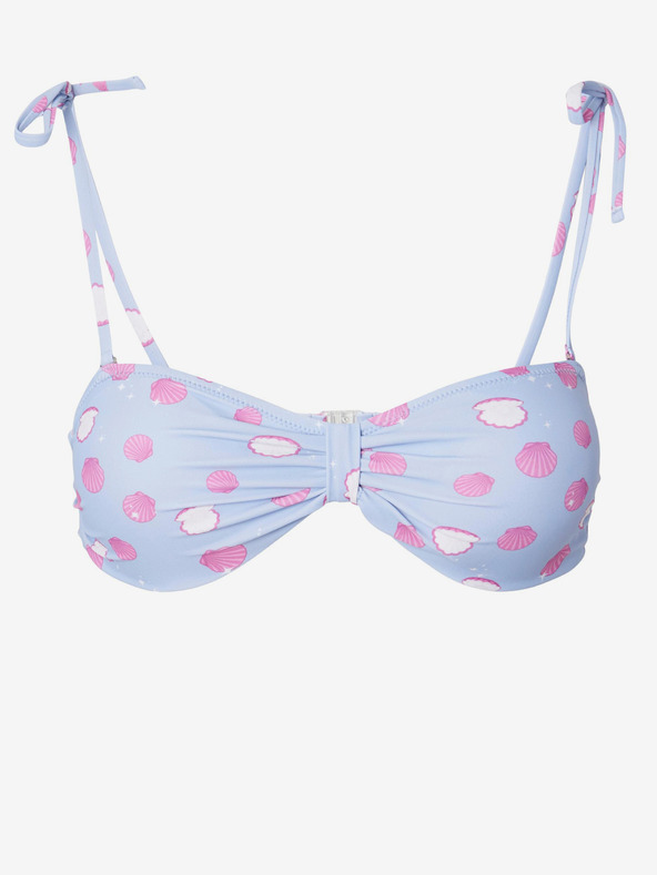 Pieces Hellblaues gemustertes Bikini-Oberteil für Frauen Pieces Bonna