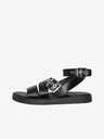 Pieces Schwarz Damen Leder Sandalen Pieces Shela