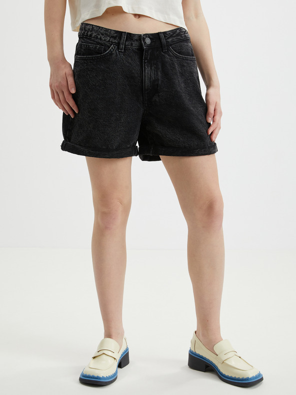 Noisy May Schwarze Denim-Shorts für Damen Noisy May Smiley