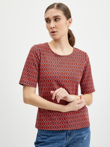 Orsay Rotes gemustertes Damen T-Shirt ORSAY