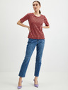 Orsay Rotes gemustertes Damen T-Shirt ORSAY