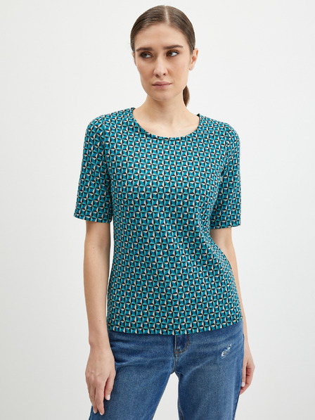 Orsay Petrolfarbenes gemustertes Damen-T-Shirt ORSAY