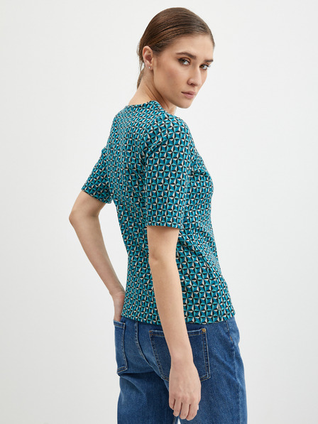 Orsay Petrolfarbenes gemustertes Damen-T-Shirt ORSAY