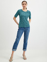 Orsay Petrolfarbenes gemustertes Damen-T-Shirt ORSAY
