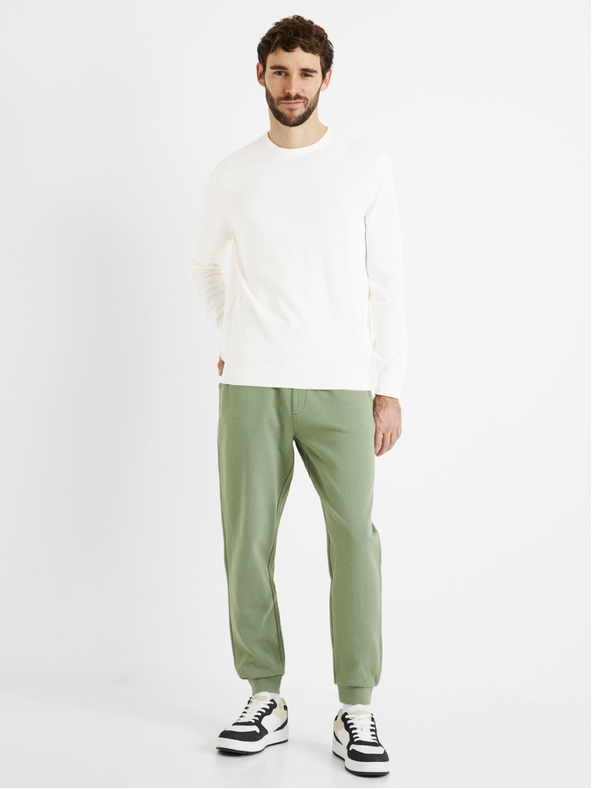 Celio Cremefarbener Herren-Basic-Pullover Celio Decoton