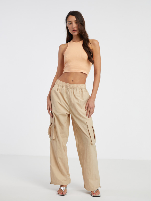 ONLY Orangefarbenes Damen Crop Top Tank-Top ONLY Belia