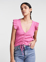 Pieces Rosa Damen-Crop-Top T-Shirt Pieces Tegan