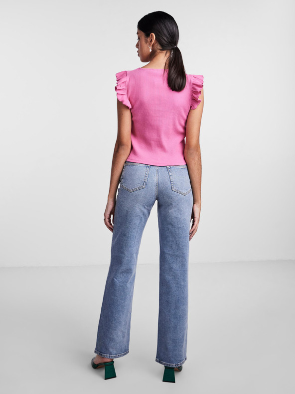 Pieces Rosa Damen-Crop-Top T-Shirt Pieces Tegan